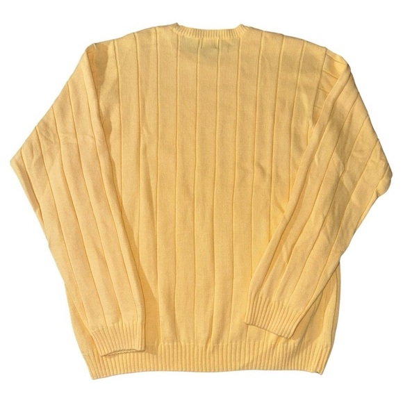 NWT ARROW MENS SIZE LARGE SUNNY YELLOW CREWNECK PULLOVER CABLE KNIT SWEATER - Picture 3 of 6